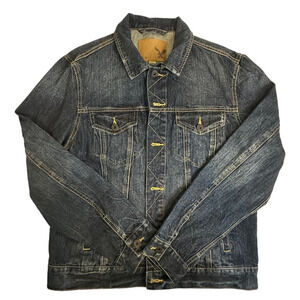 American Eagle Outfitters Womens Dark Denim Button Jean Jacket Large Trucker
